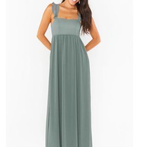 Show Me Your Mumu June Maxi Dress Silver Sage Size Medium